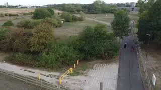 flying drone near Southmere Lake