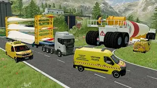 Transport exceptionnel d'&eacute;oliennes de 34 M&Egrave;TRES de long escort&eacute; par 5 voitures pilote | FS 22