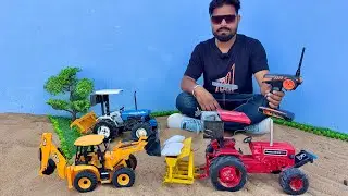 Распаковка и тестирование тракторной техники | Трактор Mahindra 585 Di | Посев семян в поле | JCB...