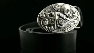 Leather belt with german silver buckle 