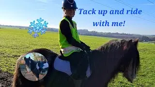 TACK UP AND RIDE WITH ME! ❄️🏇 #equestrianjourney #horse #rider 
