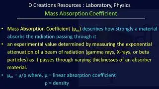 mass absorption coefficient, experiment, physics, energy, Laboratory, Physics, D Creations Resources