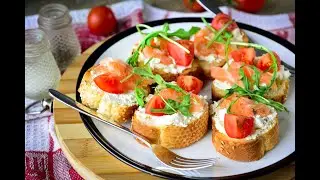 Праздничные бутерброды с семгой и творожным сыром – Потрясающий рецепт, Вкуснейшая закуска!
