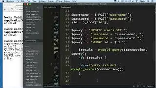 PHP-049 Refactoring The Update Query into a Function