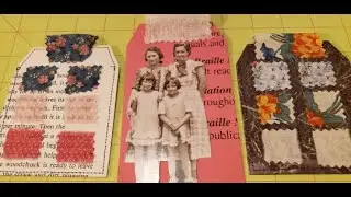 How to Make Fabric Swatch Tags Using Book Pages & Fabric Scraps #tagtuesday