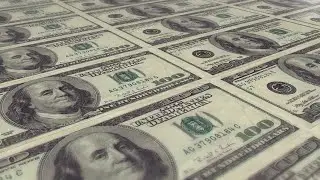 3d animation of printing 100 dollar notes seamless looping Stock Motion Graphics