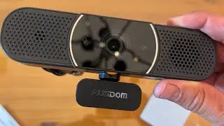 AUSDOM AW616 All-in-One VideoBar QHD 2K Webcam with Microphone and Speaker, Privacy Cover