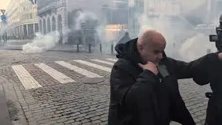 Farmers Clash With Police Outside European Parliament