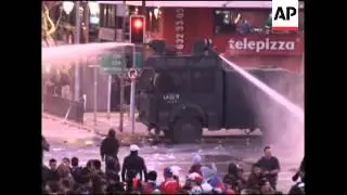 Clashes after Chile beaten by Spain in Group H match