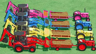 Work with Colors - LIME JOB with CAT BACKHOE LOADER & ZETOR Mini Tractor | Farming Simulator 22