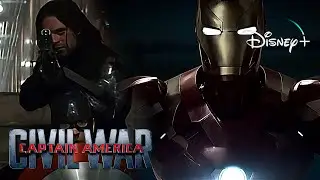 Captain America: Civil War | Tony Stark Finds Cap And Bucky Scene | Disney+ [2016]