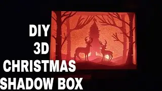How To Make A Diy 3D Christmas Shadow Box || Make A Paper Cut Light Box || 💜💜