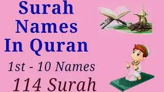 First Ten Surah Names in The Quran by Fortress of the Muslims (part 1)