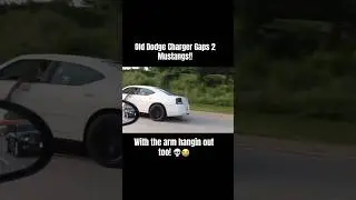 Rusted Police Pursuit Dodge Charger RT beating 2 Mustang 5.0&rsquo;s!! 🫨🫨 #dodge #charger #shorts