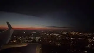Approach Into KORF - Night Approach Window Seat - B767