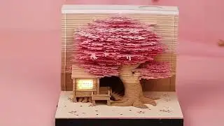 3D Memo Pads Carving Paper Art Treehouse Notepad Post Notes Pen Creative Gifts