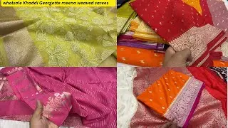 Wholsale Banarsi Khaddi georgette,kanni silk,russian silk ,pure silk ,semi katan etc ✨