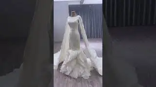 High-end White Sequins Satin Cascading Ruffles Prom Dresses