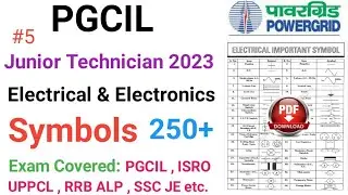 PGCIL junior Technician 2023 || Class 5 || Complete Electrical Symbols | Electronics Symbols|#pgcil