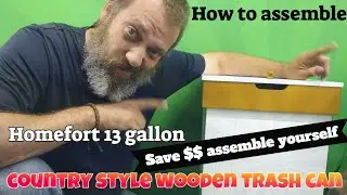 How to assemble Homefort 13 gallon country style wooden trash can