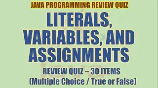 Тест на повторение «Литералы, переменные и присваивание Java» | Серия обучающих программ по прогр...