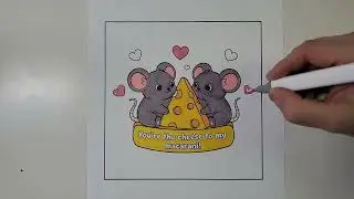 Coloring Two Mice That Love Cheese 🐭🧀🐭