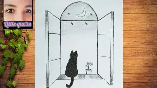 How to draw a cute Billy sitting on a window drawing 🐱🥰#art#drawing#handmadedrawing#ytvideo#viral