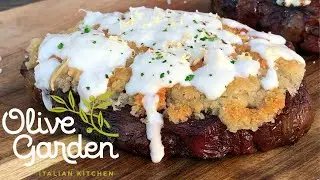 Olive Garden Parmesan Alfredo Crusted Steak | Gorgonzola Topped Ribeye Steak | Copy Cat Recipe