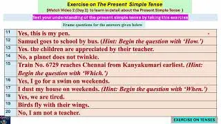 Video 52||#2Tenses | Exercise | பயிற்சி | Present Simple Tense |  Paul's Simplified English Learning