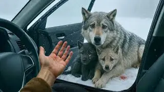 Apr&igrave; l&rsquo;auto a una famiglia di lupi congelati &mdash; ci&ograve; che accadde dopo stup&igrave; tutti.