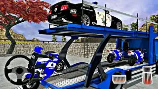 Police Bike Transport Truck - Police Vehicle Transport Cargo Truck - Android Gameplay