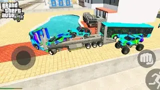 (GTA V Indian🔥bike driving [3D] big size truck and bus monster car police emport car)