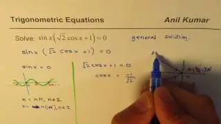 General Solution of Trig Quadratic Equation sin x(sqrt2 cosx + 1) = 0