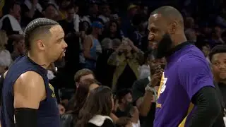LeBron James and Dillon Brooks exchange words pregame before their game 3 matchup 👀