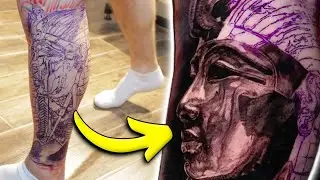 STARTING MY “Egyptian” LEG SLEEVE! & my most UNCOMFORTABLE tattoo sitting