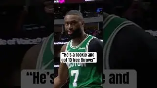 Jaylen Brown wasn't liking Coop's whistle 😅
