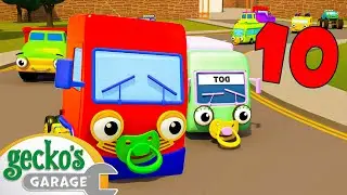 10 Trucks On The Road | Baby Truck | Gecko's Garage | Kids Songs