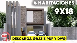 PLANO DE CASA DE 9 X 18 METROS / HOUSE PLANS 9 X 18 METERS