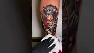 Amazing Itachi Uchiha tattoo on leg. #anime #naruto #shorts