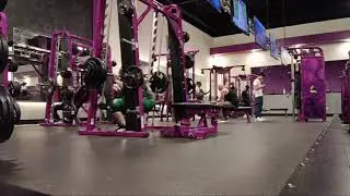 Planet Fitness smith machine squats 275x2 and 290x1.