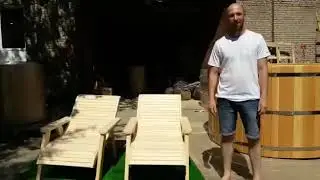 Лежак из кедра для SPA зоны