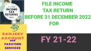FILE INCOME TAX RETURNS FY2021-22 #itr#itrreturnfile #itr 1