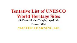 Sri Veerabhadra Temple | Tentative List of UNESCO World Heritage Sites | Master Learning IAS