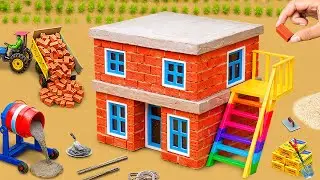 Top Creative Mini Truck | DIY Bricks Mini House Construction Science Project with Metal Stairs