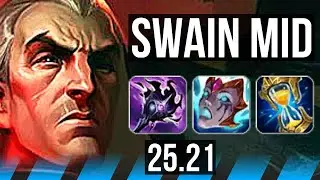 SWAIN vs YONE (MID) | 5k comeback, Godlike, 44k DMG | EUNE Master | 25.21