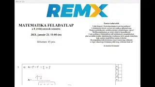 Matematika Felvételi * 8. osztályosok * 2021.01.23. * FINNYÁS módszerrel