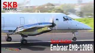 Berry Aviation Embraer EMB-120ER taxi and departure from St. Kitts to St. Thomas