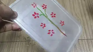 How to paint on tiffin box with acrylic paint#tutorial