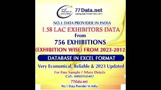 Get the list of 1.58 Lac Exhibitors From 756 Exhibitions (Exhibition Wise) From 2012-2023