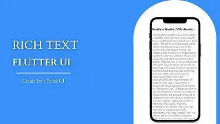Rich Text | Flutter | Flutter Tutorial 2023 | Flutter UI | Flutter Widget | Widget | Flutter App